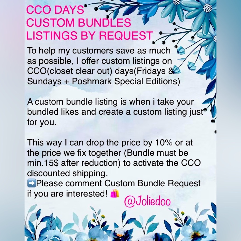 Custom Bundles listings on CCO Days + Special Editions!